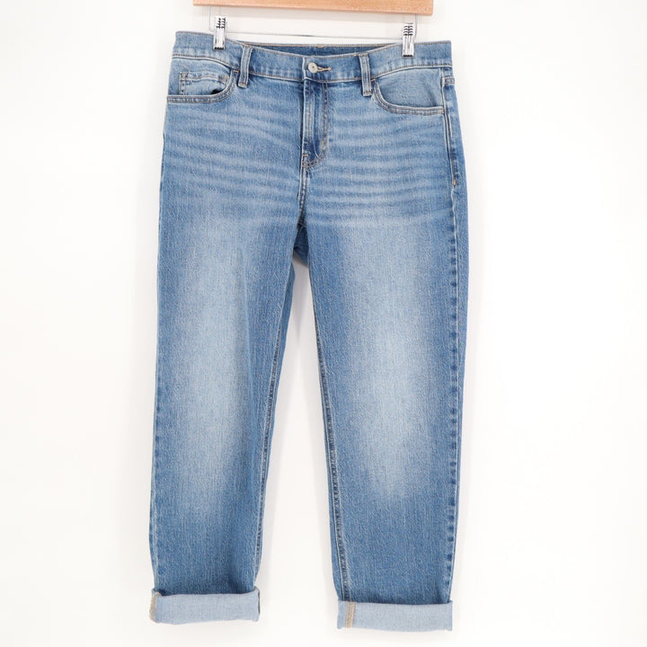 Old Navy Wow Boyfriend Jeans Womens 6S Blue Cotton Stretch Mid Rise Straight Leg