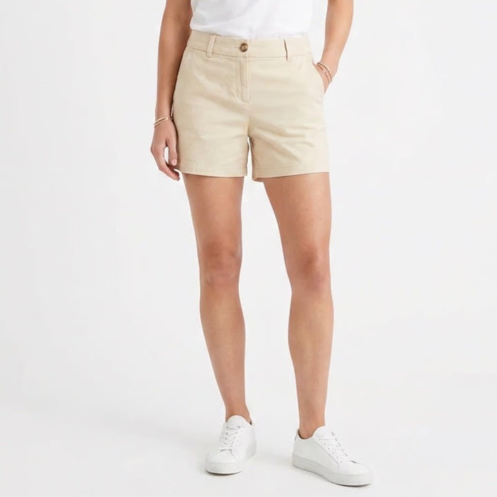 LOFT Outlet Shorts Womens 4 Curvy 6" Short Tan Chino Cotton Mid Rise NWT
