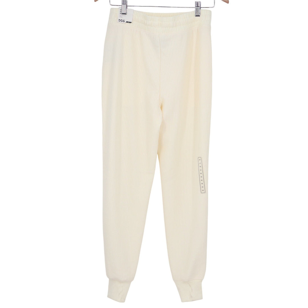 DSG So Soft Ottoman Jogger Womens XS Light Cream Textured Ribbed Pants