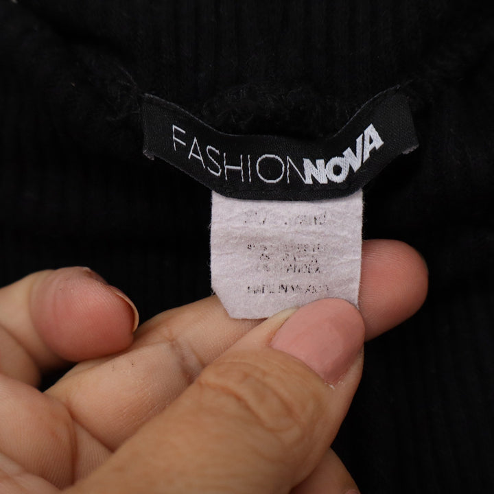 Fashion Nova Womens Black Ribbed Knit Drawstring Booty Shorts Loungewear