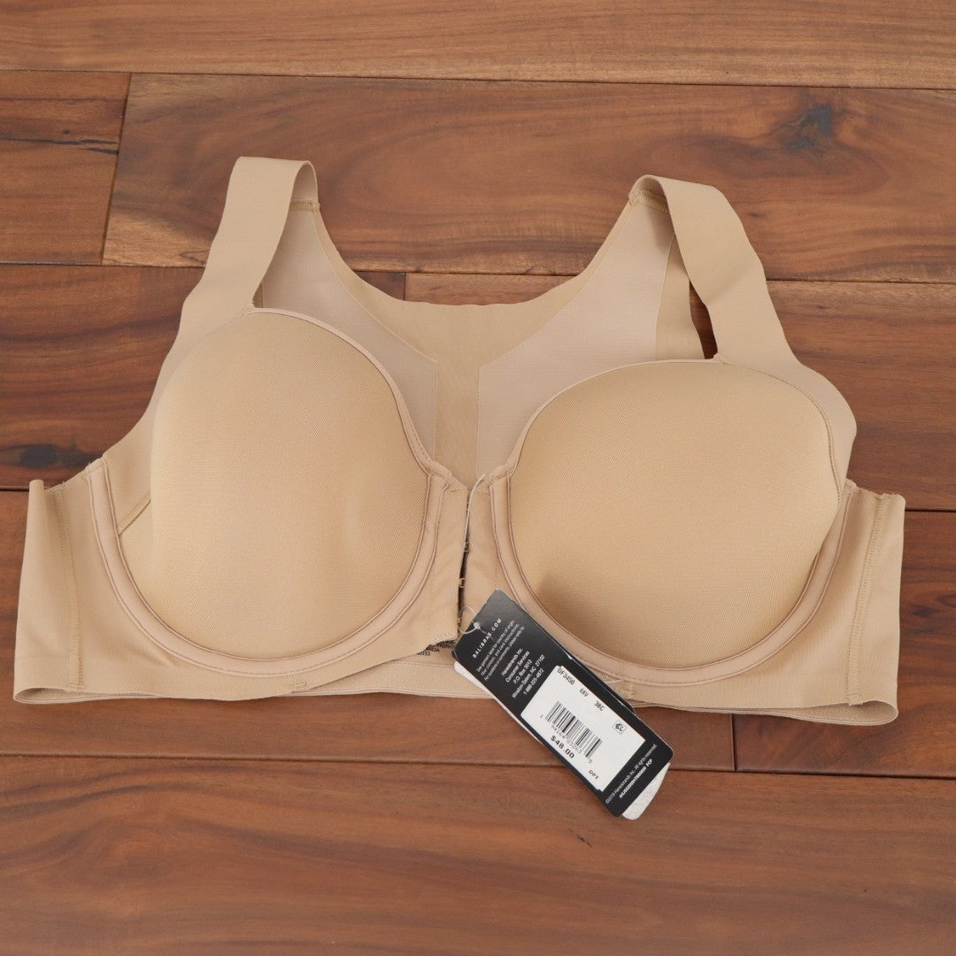 Bali One Smooth U Posture Boost Bra Womens 38C Beige Stretch Padded Underwire