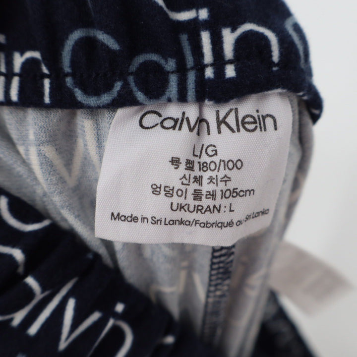 Calvin Klein Men's Pajama Pants Lounge Sleepwear L Navy All Over Logo Print