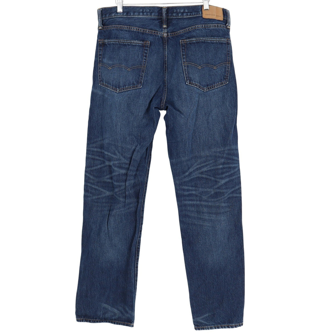 American Eagle Mens Dark Wash Straight Leg Jeans 33x32 Blue Cotton