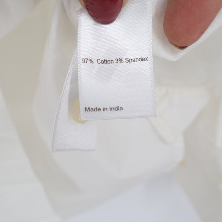 Flint and Tinder Shirt Mens L Classic Fit Off-White Button-Down Solid Excellent
