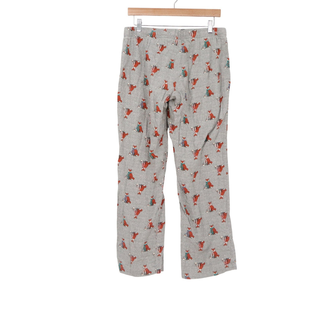 Old Navy Womens Pajama Pants Gray Fox Animal Print Cotton Lounge Pants Size M