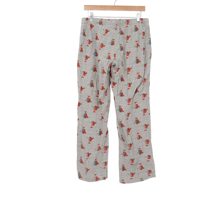 Old Navy Womens Pajama Pants Gray Fox Animal Print Cotton Lounge Pants Size M