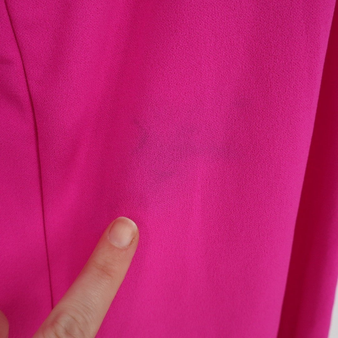 Lulus Power Of Love Jumpsuit Womens XL Magenta Stretch Crepe Knit Strapless