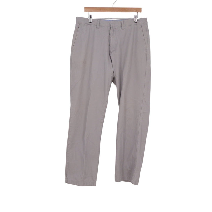 J.Crew Mens Essential Chino Pants Grey Straight Leg 100% Cotton 34x32