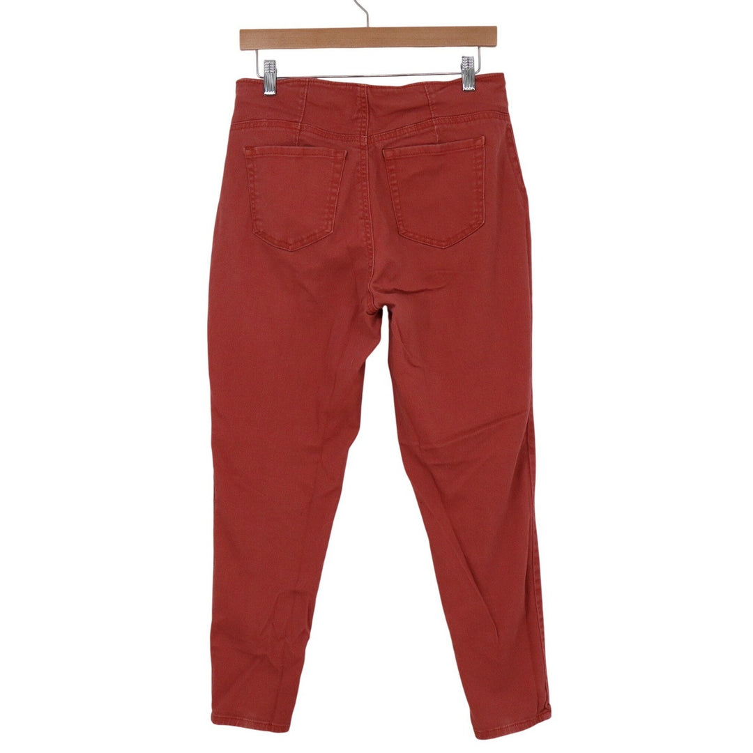 No Boundaries Womens Rust Red Button Fly High Rise Skinny Pants Size 13