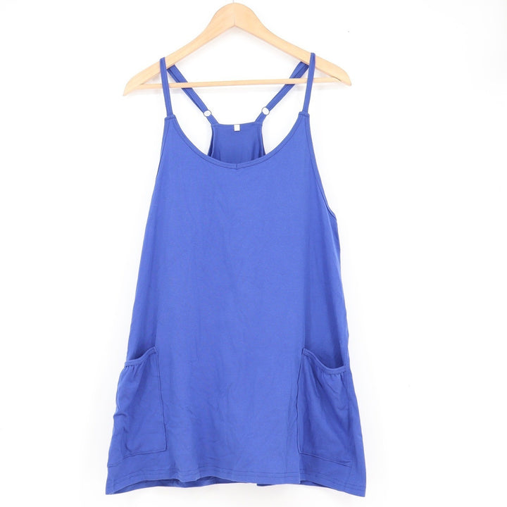 Unbranded Royal Blue Racerback Athletic Romper with Pockets Size M Sleeveless