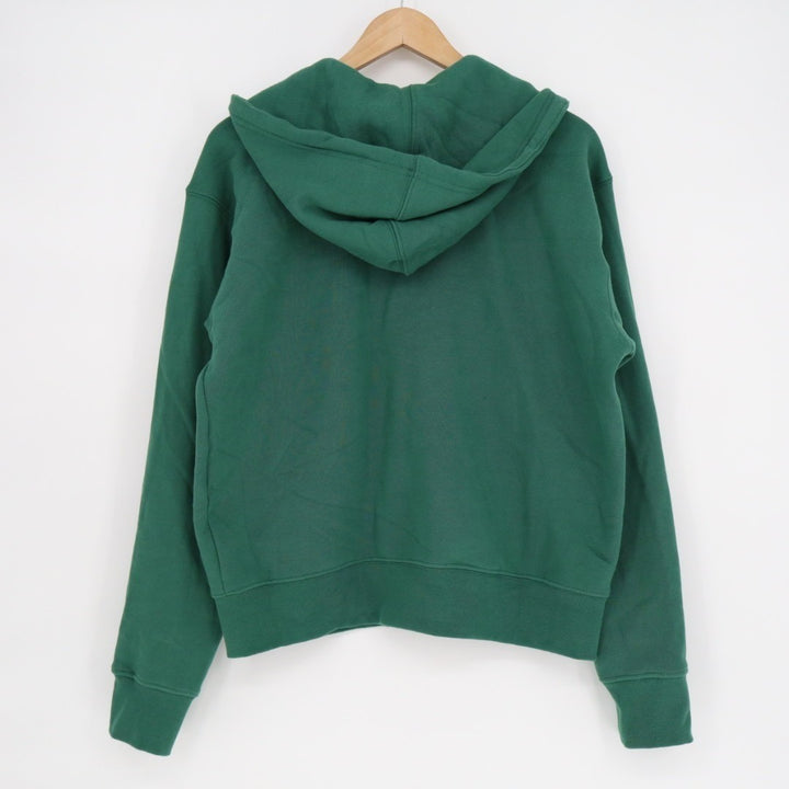 American Giant Midweight Hoodie Womens Medium Green Logo Fleece Lined Full Zip