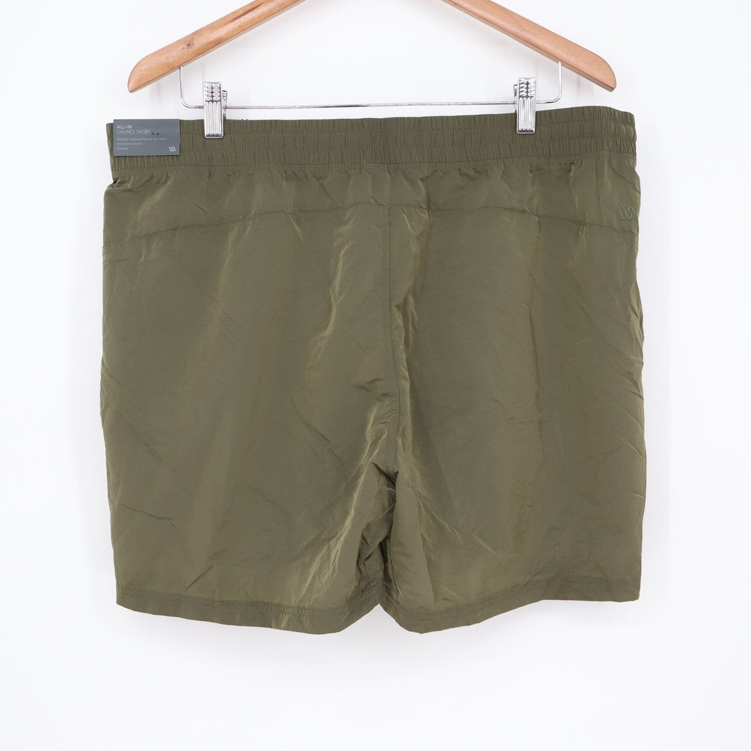 VRST Mens 5 Inch All-In Short Unlined Olive Green Shine XL NEW