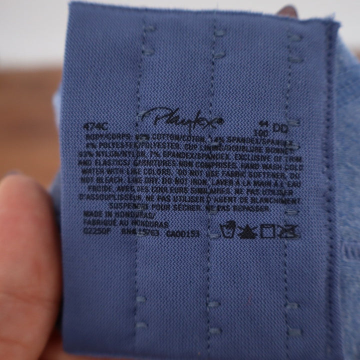 Playtex 18 Hour Ultimate Lift and Support Cotton Stretch Wireless Bra 44DD Blue