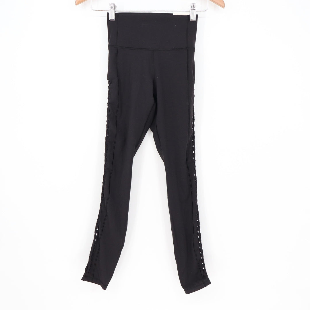 CALIA Inspire Crochet 7/8 Leggings Pure Black High Rise XS New