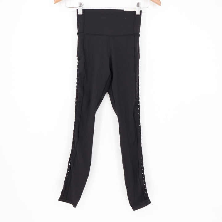 CALIA Inspire Crochet 7/8 Leggings Pure Black High Rise XS New