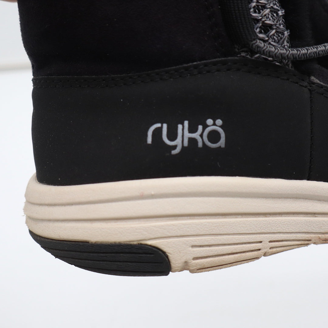 Ryka Aubonne Womens Black Faux Fur Lined Bungee Winter Snow Boots Size 8M