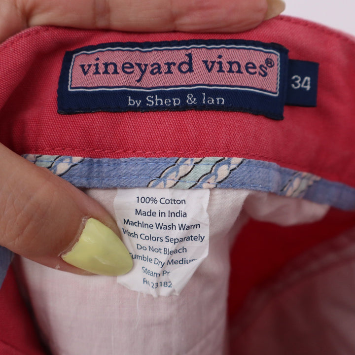 Vineyard Vines Mens 34 Breaker Shorts Salmon Pink Cotton Canvas 7 Inch Inseam