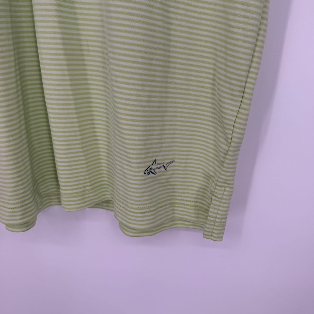 Greg Norman Play Dry Striped Golf Polo Shirt Mens M Green