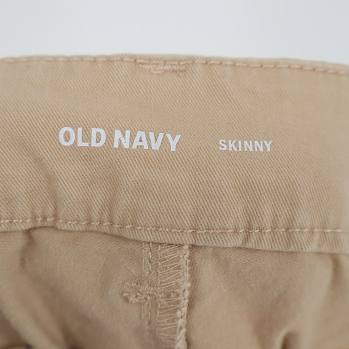 Old Navy Chino Pants Womens 10 Khaki Cotton Stretch Mid Rise Pockets Skinny Leg