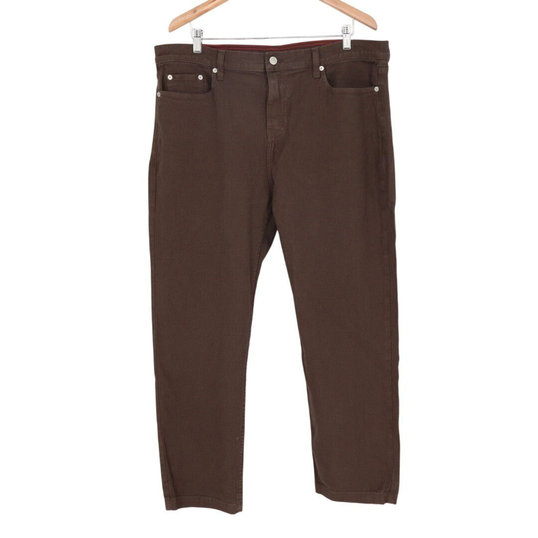 American Giant Roughneck Pants Men 38x30 Brown Cotton Stretch 5-Pockets Straight