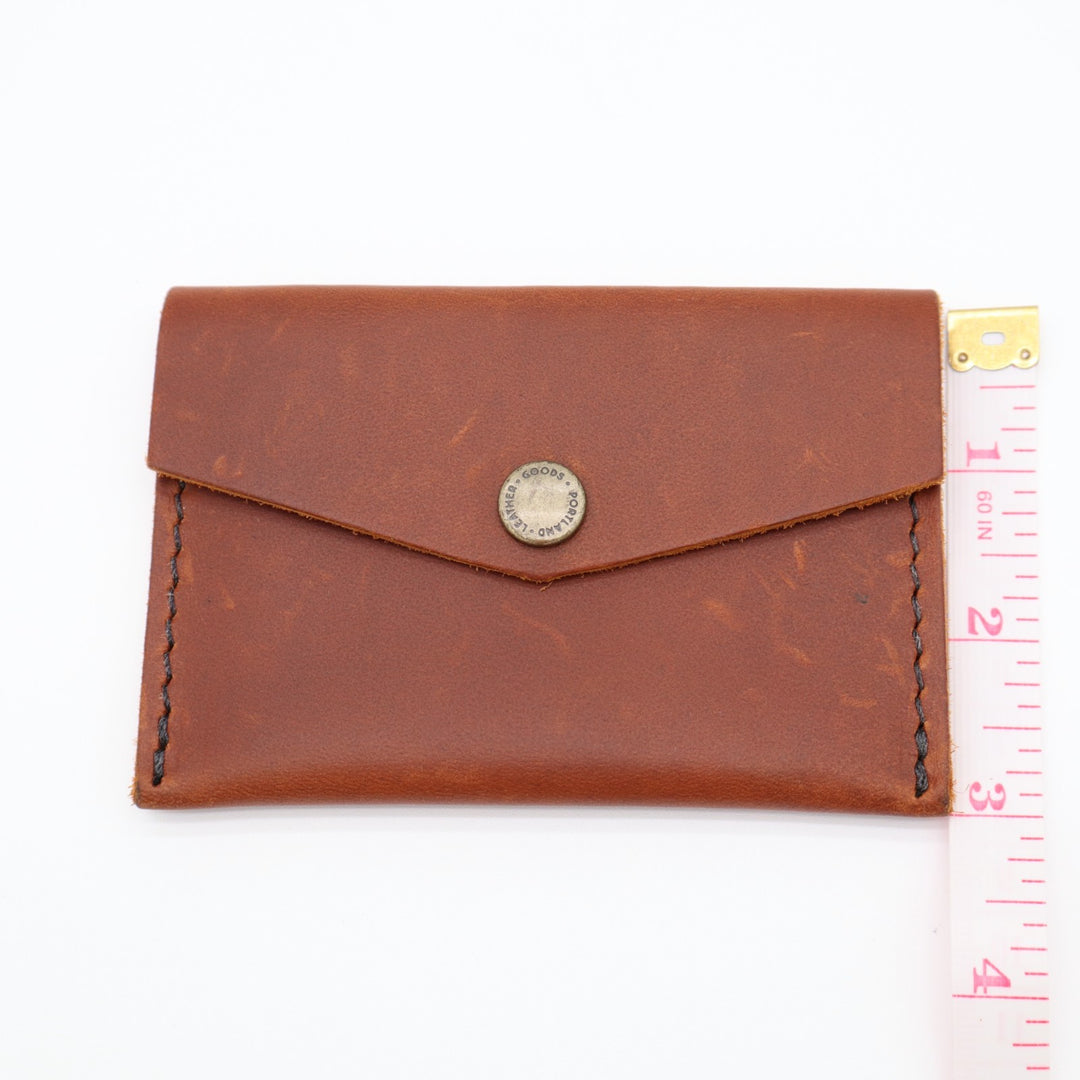 Portland Leather Goods Mini Envelope Wallet Womens Brown Two Interior Pockets