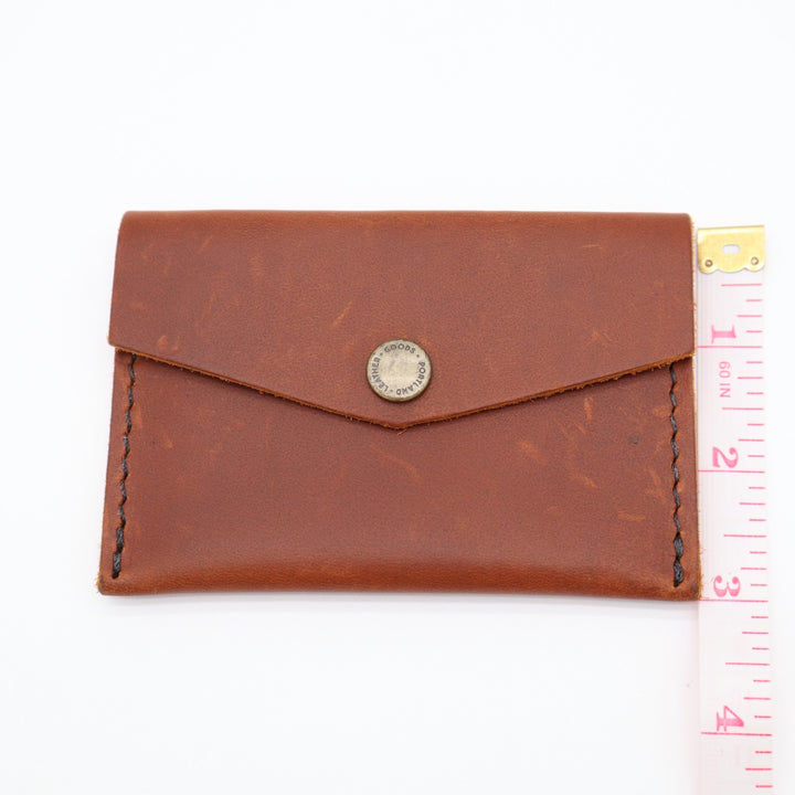 Portland Leather Goods Mini Envelope Wallet Womens Brown Two Interior Pockets