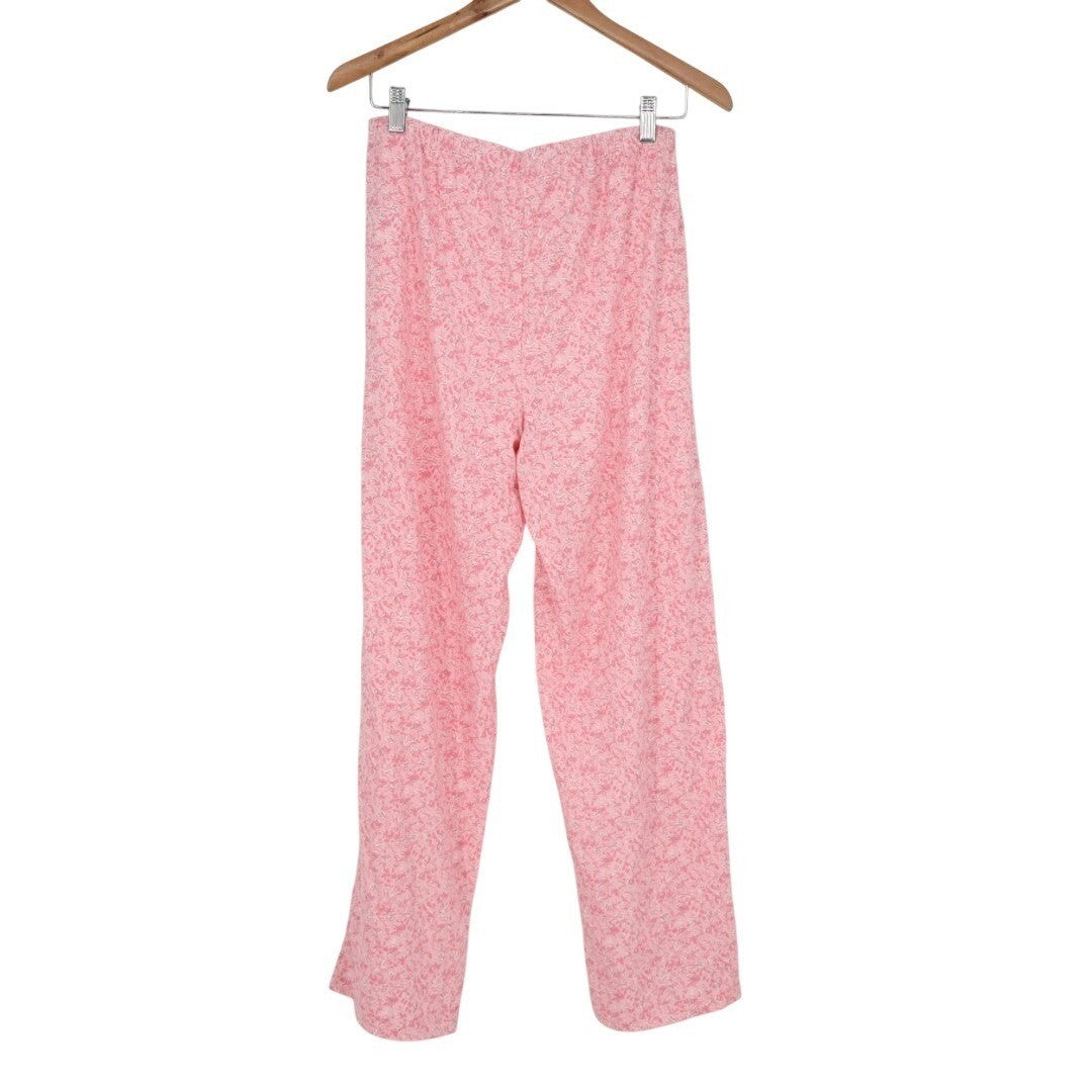 Charter Club Intimates Pajama Pants Womens Small Pink Floral Cotton Straight Leg
