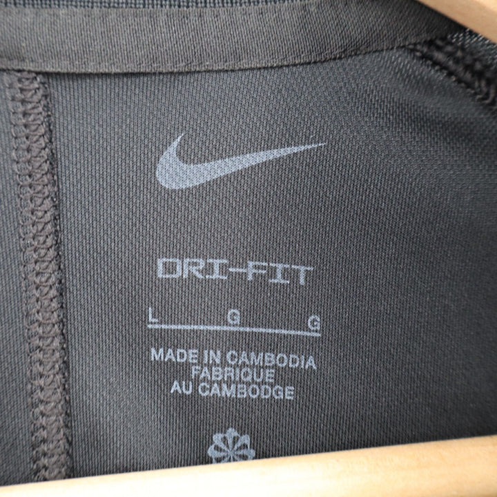 Nike Dri-FIT Mens Polo Shirt Black Short Sleeve Golf Top Large