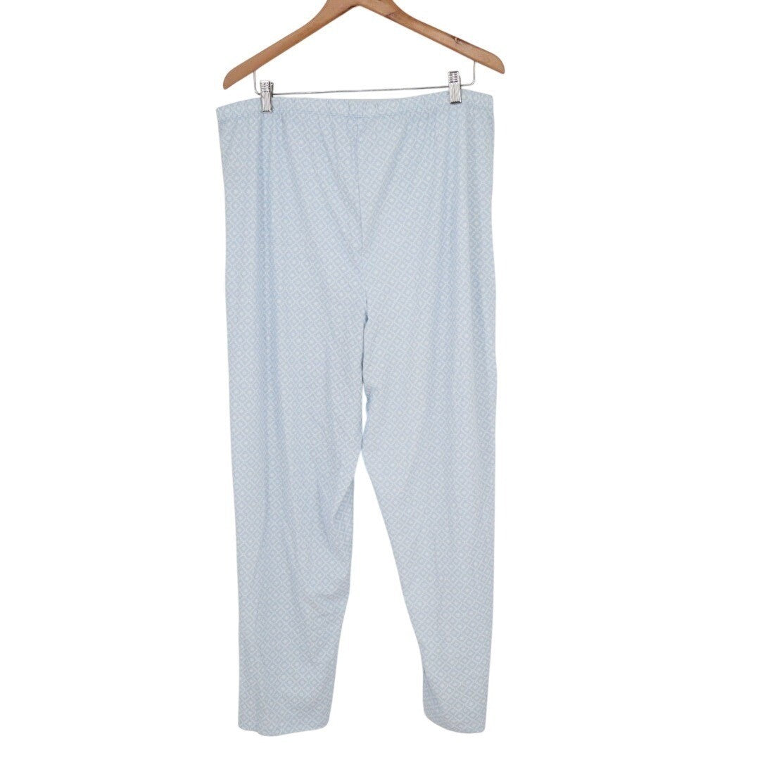 Charter Club Intimates Pajama Pants Womens XL Blue Snowflake Cotton Straight Leg
