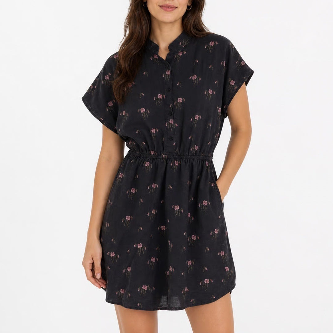 & Other Stories Stockholm Atelier Floral Mini Dress Black Pink XS Mandarin