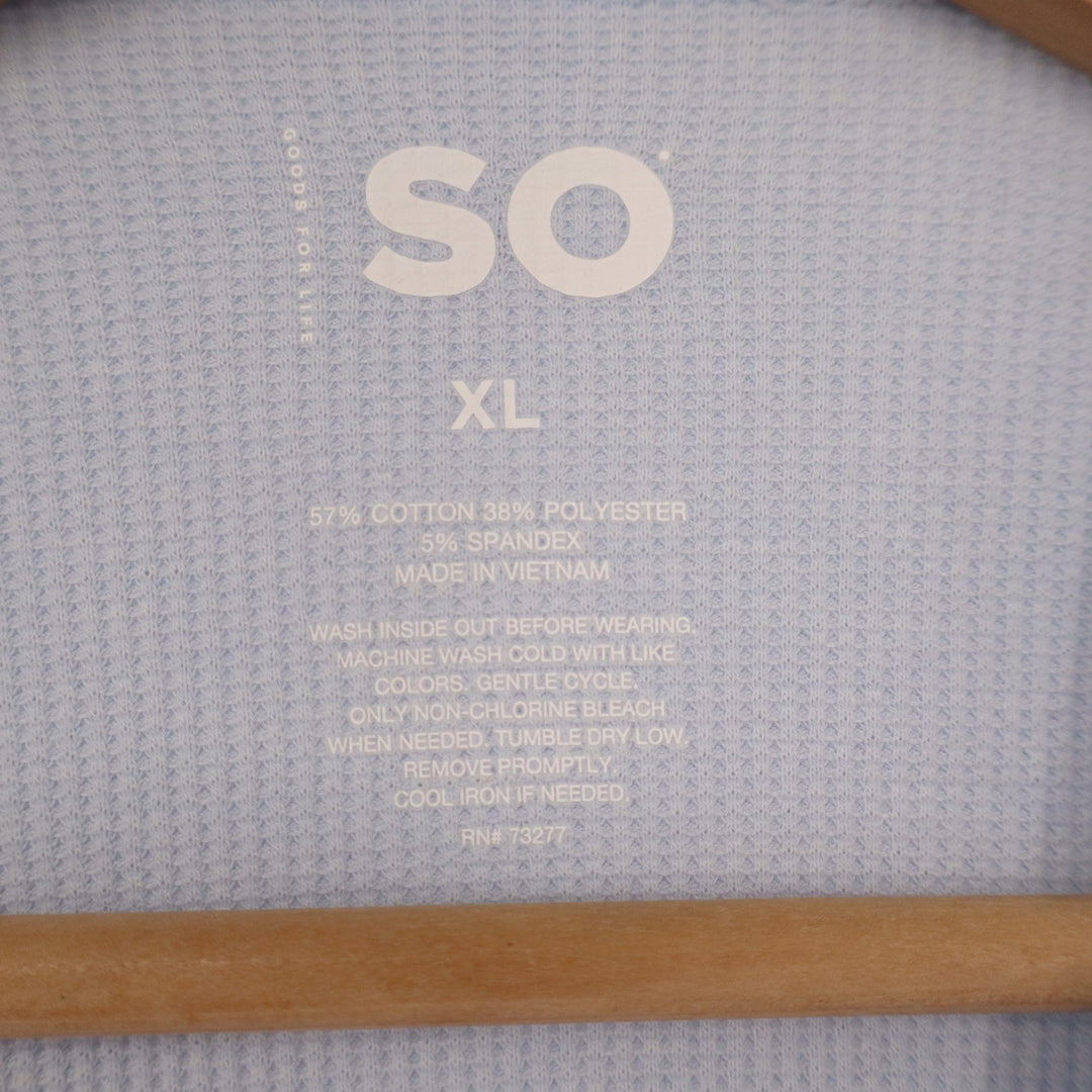 SO Goods For Life Womens XL Light Blue Ribbed Short Sleeve Crew Neck T-Shirt