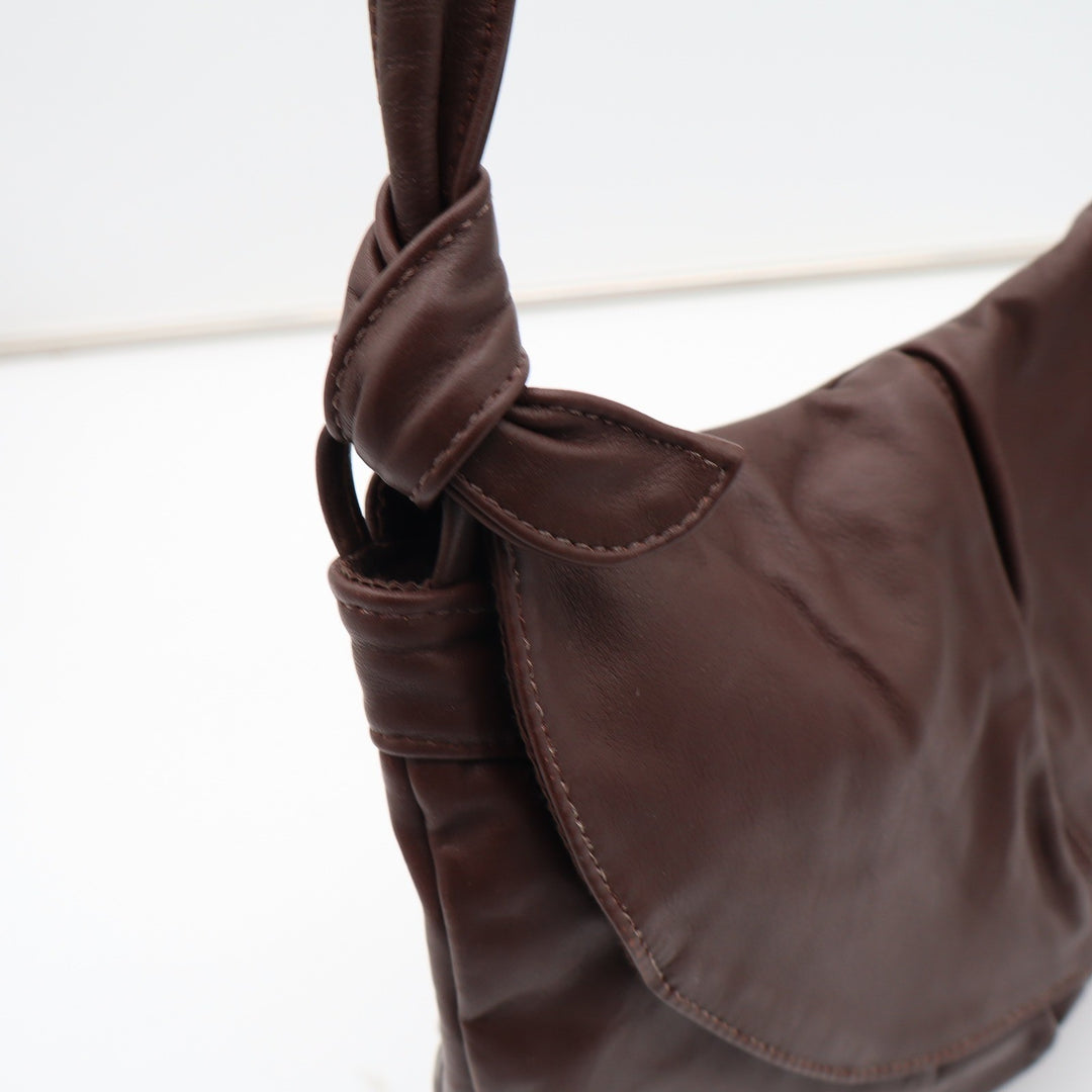 North Country Leather Shoulder Bag Womens OS Brown Knotted Strap Boho Excellent