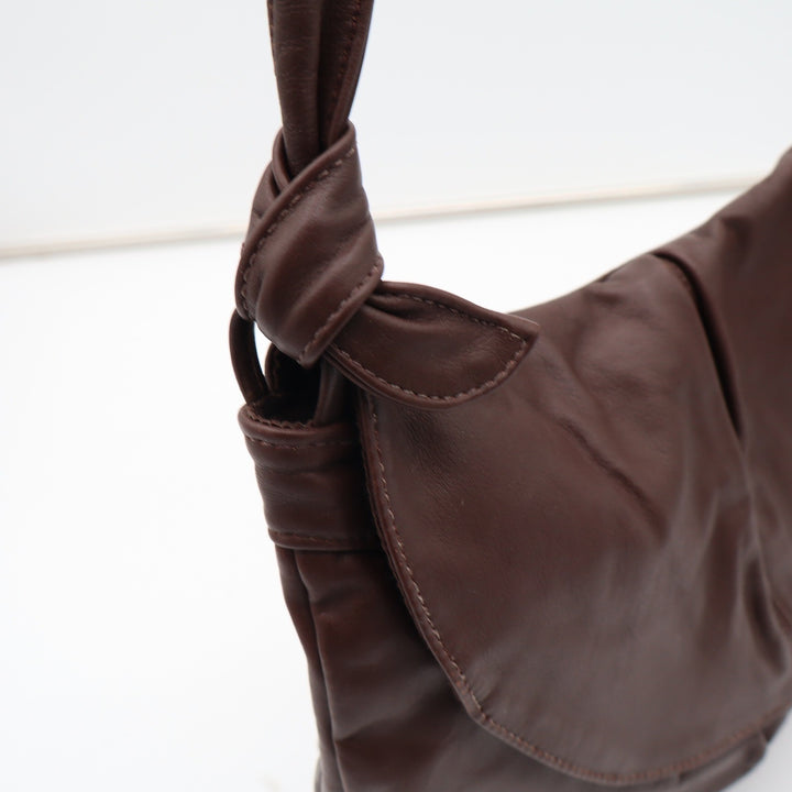 North Country Leather Shoulder Bag Womens OS Brown Knotted Strap Boho Excellent