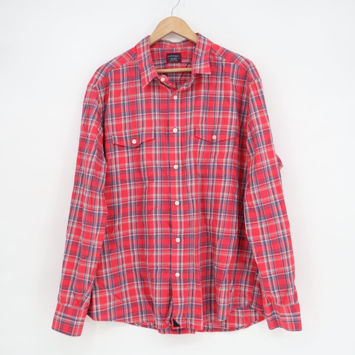 UNTUCKit Flannel Shirt Mens 2XL Multicolor Plaid Cotton Long Sleeve Button Up