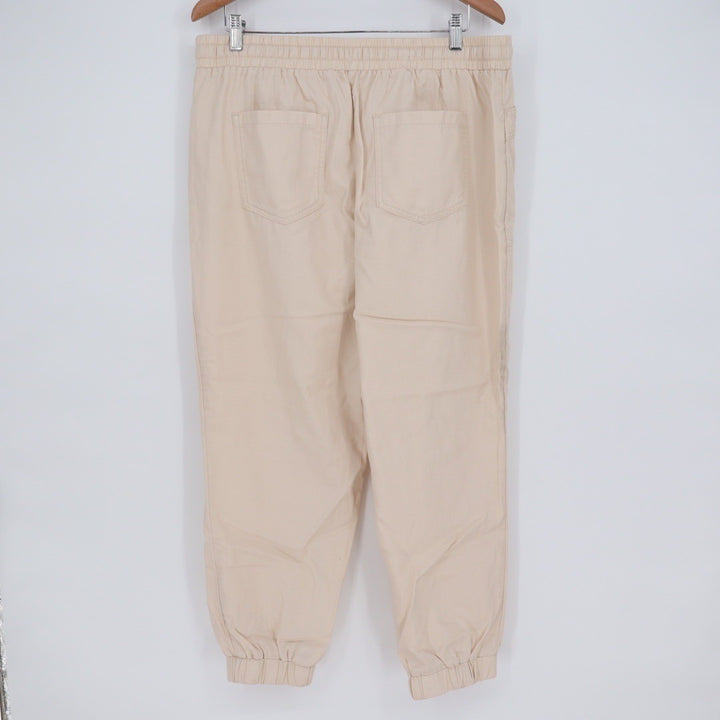 LOFT Outlet Beige Utility Jogger Pants Elastic Waist Drawstring Size L