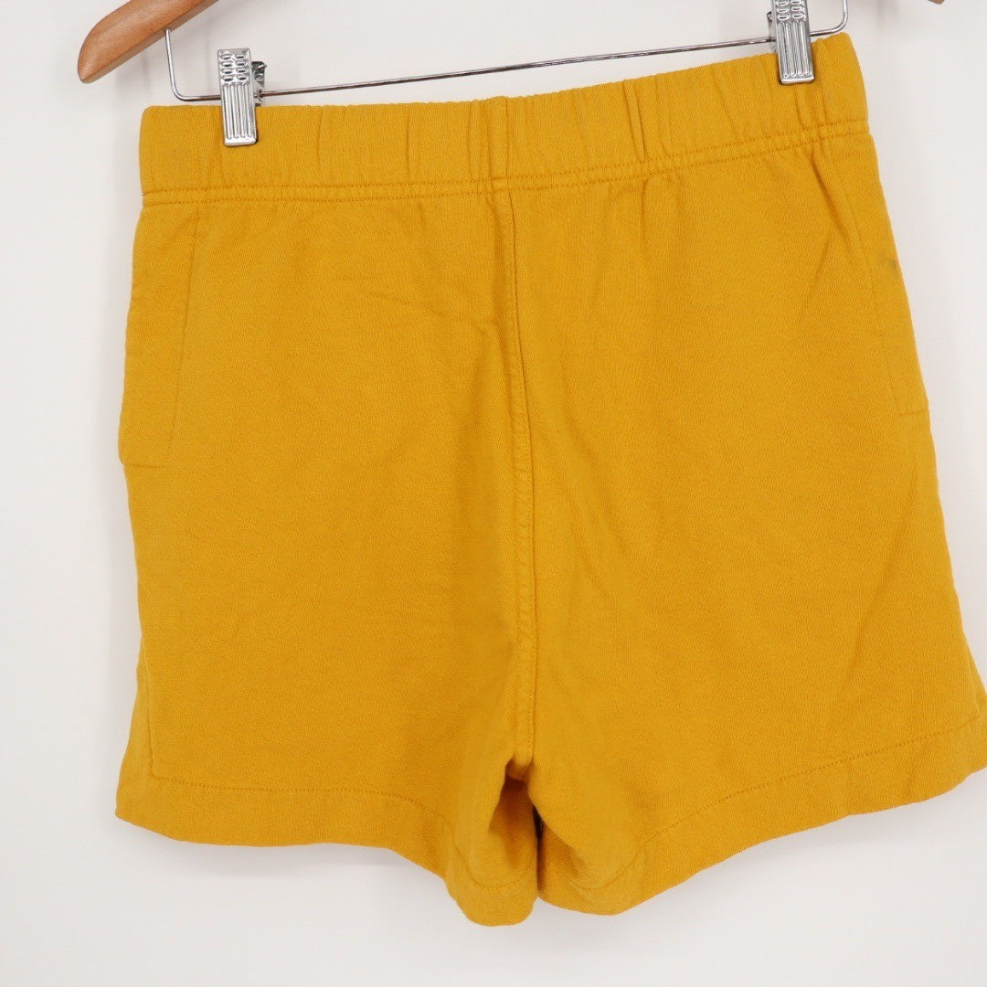 American Giant Women French Terry Side Slit Shorts Nugget Mustard Yellow XS