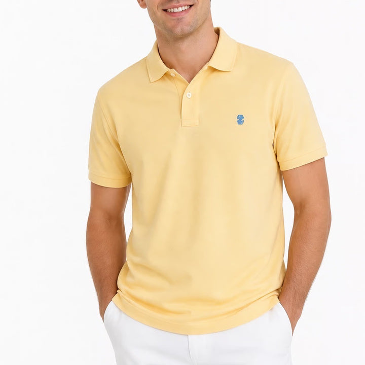 IZOD Advantage Performance Polo Shirt Mens XXL Yellow Short Sleeve Stretch Pique
