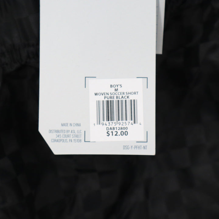 DSG Boys Woven Soccer Shorts Black Checkerboard Medium 10-12