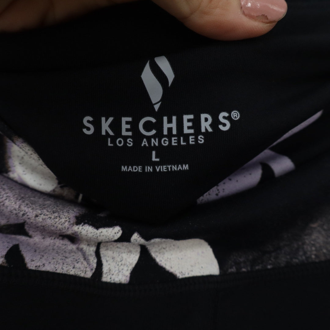 Skechers GOwalk GOFLEX High Waisted 7/8 Leggings Mystic Ink Floral Black Large