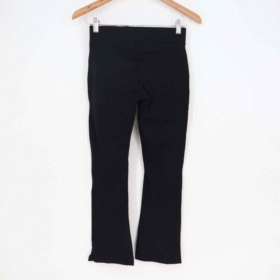 American Giant Ponte Kick Flare Pants Womens 0 Black Stretch Cropped Streetwear
