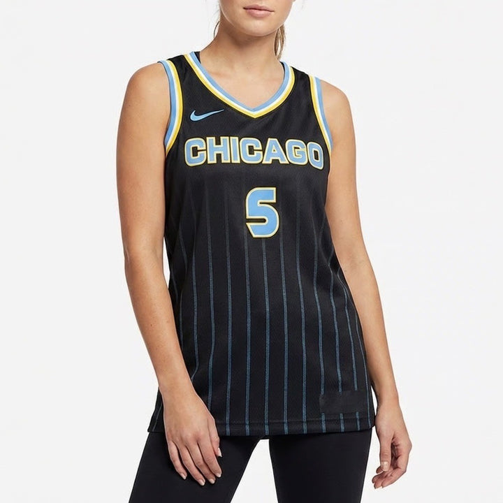 Nike Chicago Sky Angel Reese 5 Explorer Edition Jersey Womens L Black