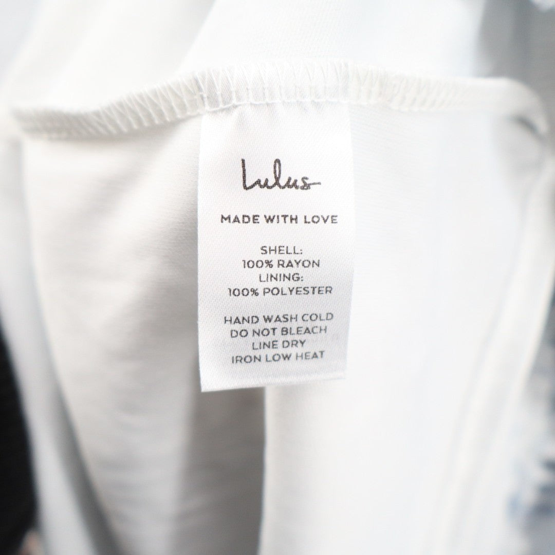 Lulus Delightfully Sweet Midi Dress Womens Small White Floral Off-the-Shoulder