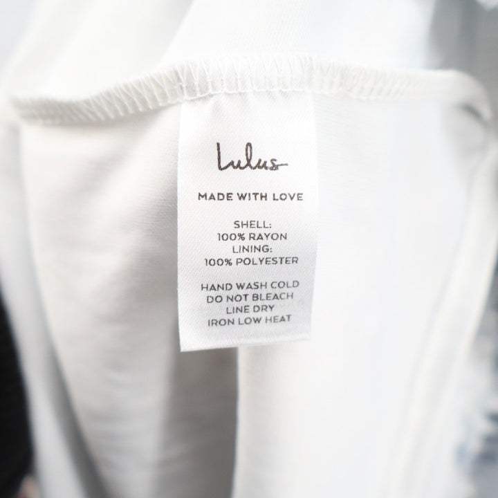 Lulus Delightfully Sweet Midi Dress Womens Small White Floral Off-the-Shoulder