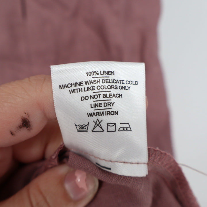American Giant Women's Linen Tie Dress Size XS Twilight Mauve Made In USA