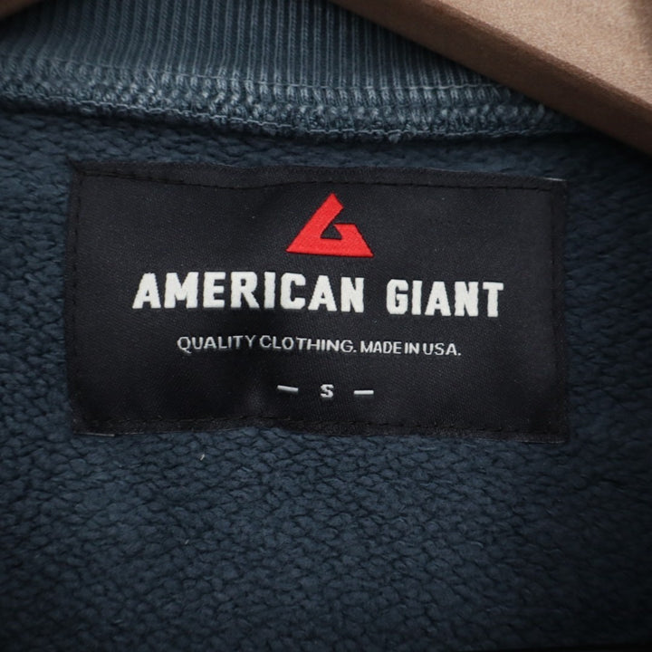 American Giant American Vintage Sweatshirt Unisex Small Blue Cotton Long Sleeve
