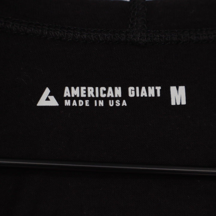 American Giant Full Zip Hoodie Black Grey Raglan Sleeve Made in USA Size M