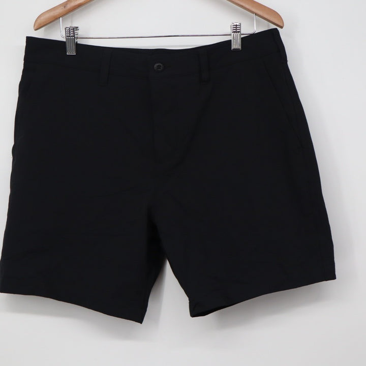 American Giant Chino Shorts Mens 34Wx7L Black Nylon Flat Front Slash Pockets