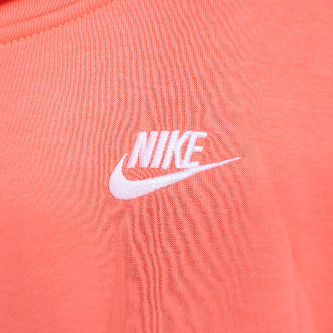 Nike Kids Oversized Fleece Hoodie Coral Orange Medium NEW