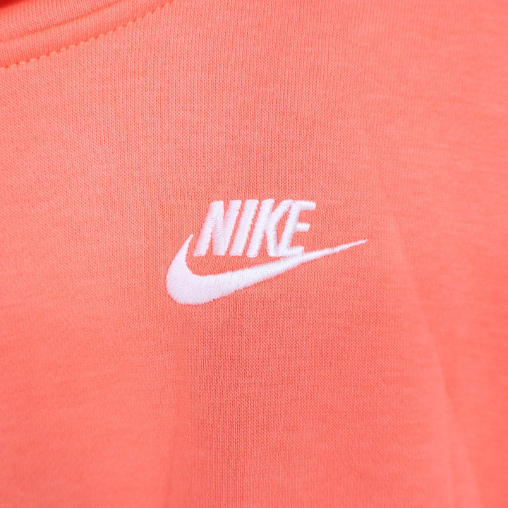 Nike Kids Oversized Fleece Hoodie Coral Orange Medium NEW