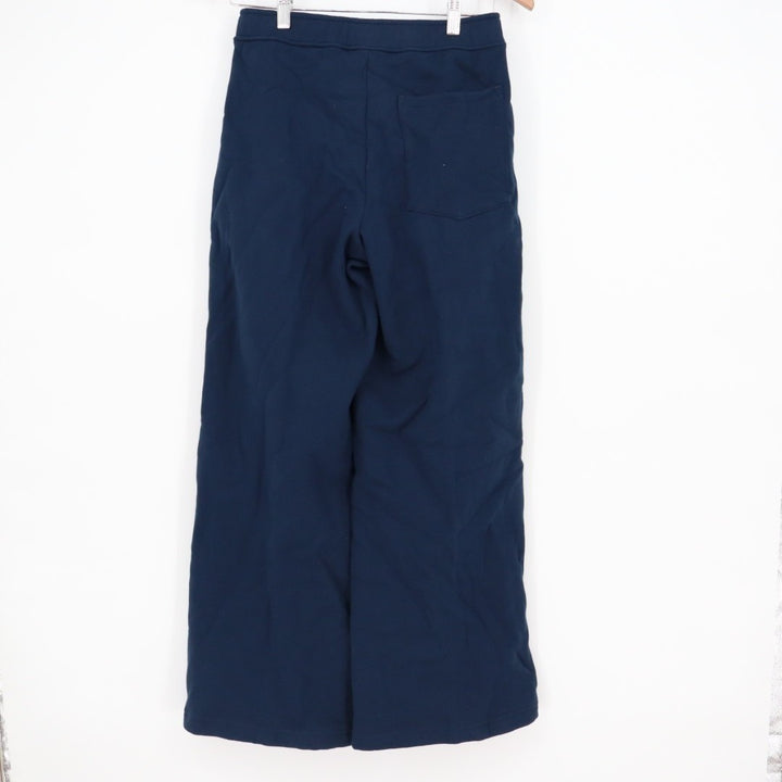 American Giant Navy Ribbed Wide Leg Lounge Pants XS Made in USA Cotton Blend